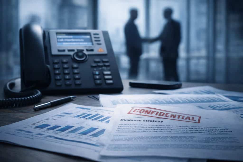 Perdida de confidencialidad y ventaja competitiva por escuchas