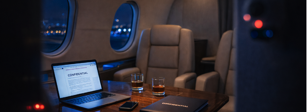 Servicio de barrido electrónico en aviones privados para detectar micrófonos ocultos