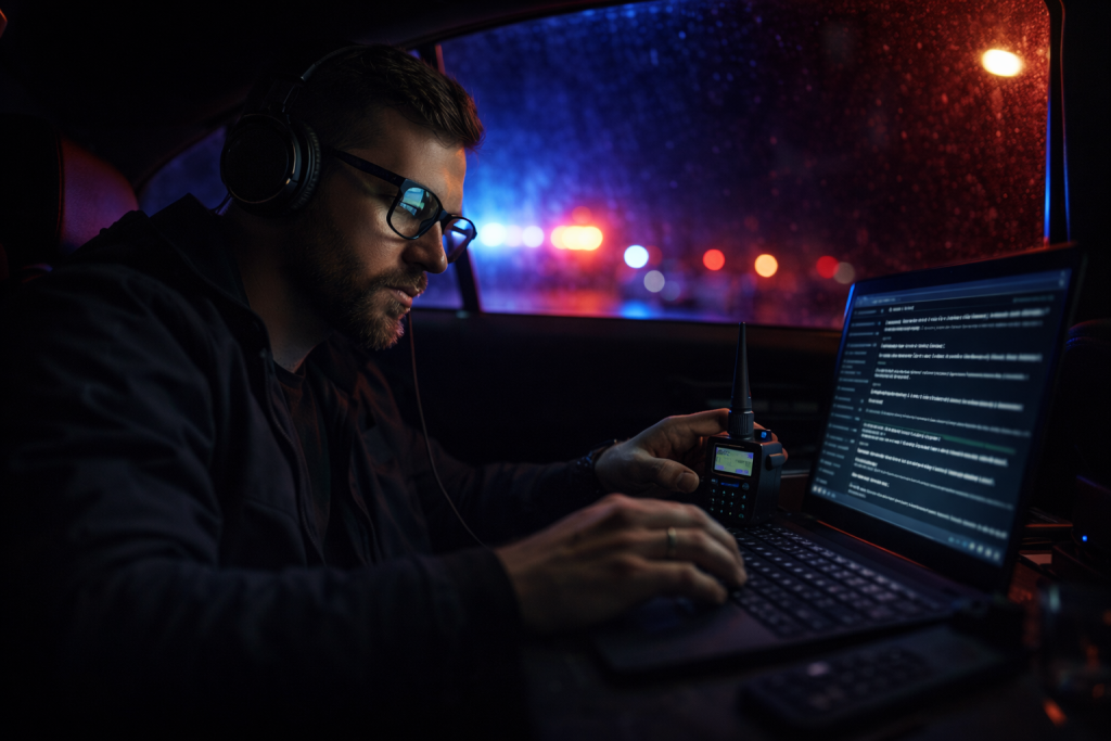 Escucha de un micrófono oculto desde un coche cercano